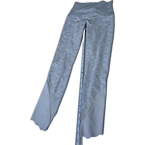 Lululemon Wunder Under Scalloped Hem High-Rise Cropped Leggings Gray White XS 2 - Picture 6 of 9